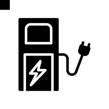 Elektrik İstasyonu simgesi katı biçim vektörü