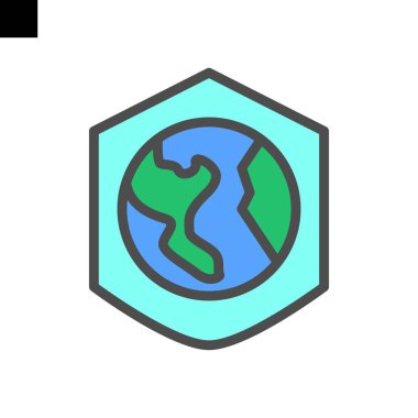 Dünya Kalkanı vektör logo şablonu