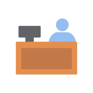 resepsiyon simgesi düz biçim vektörü