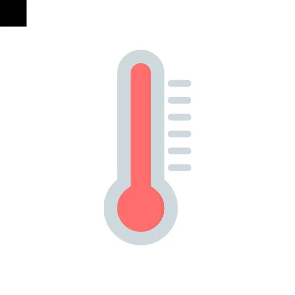 Temperatura Del Termómetro Estilo Plano — Vector de stock