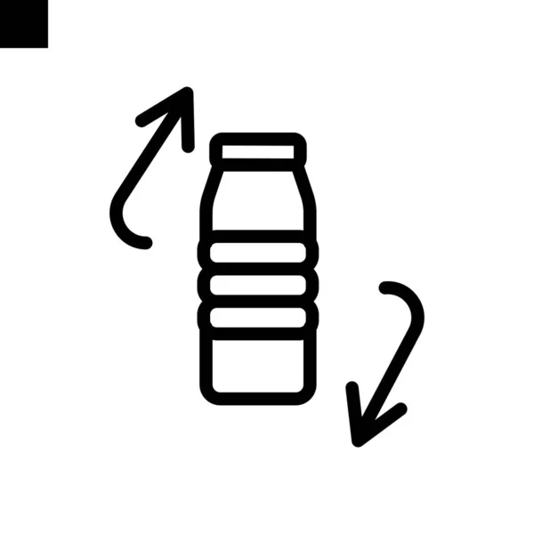 Eco Bottle Icon Line Style Vector — Stock Vector