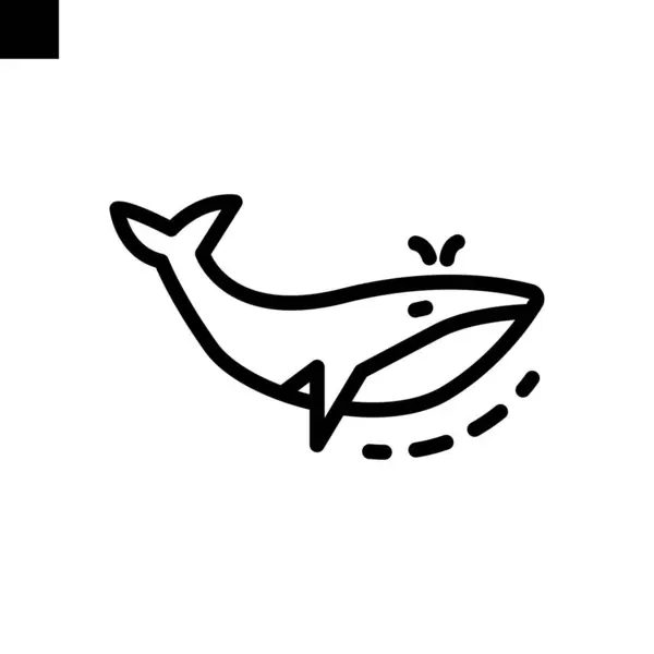 Whale Icon Line Style Vector — Stock Vector