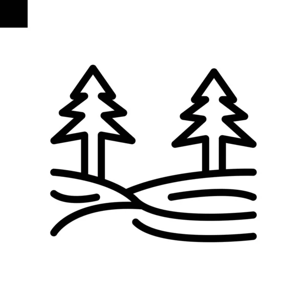 Лісова Іконка Лінія Стилю Вектор — стоковий вектор