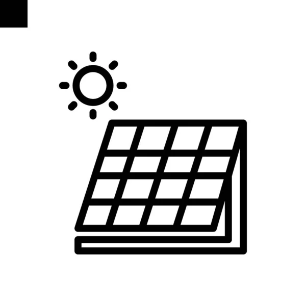 Vektor Stylu Řádku Solární Ikony — Stockový vektor