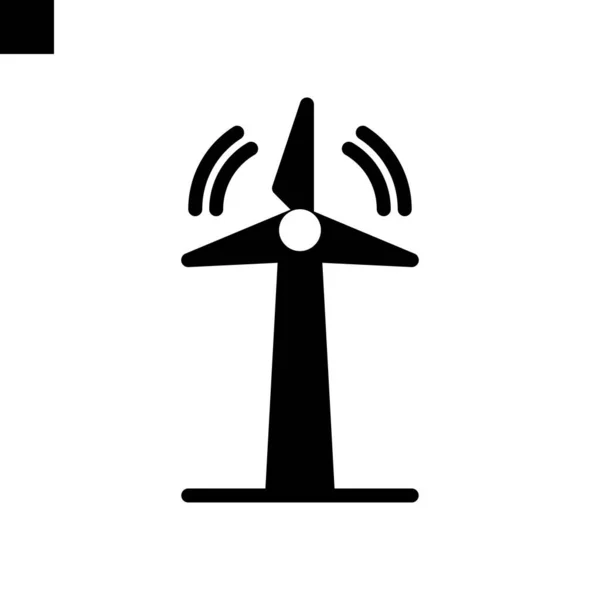 Windmühlen Symbol Solid Style Vektor — Stockvektor