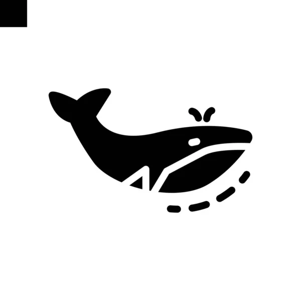 Whale Icon Solid Style Vector — Stock Vector