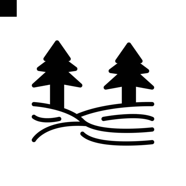Wald Symbol Solider Stil Vektor — Stockvektor
