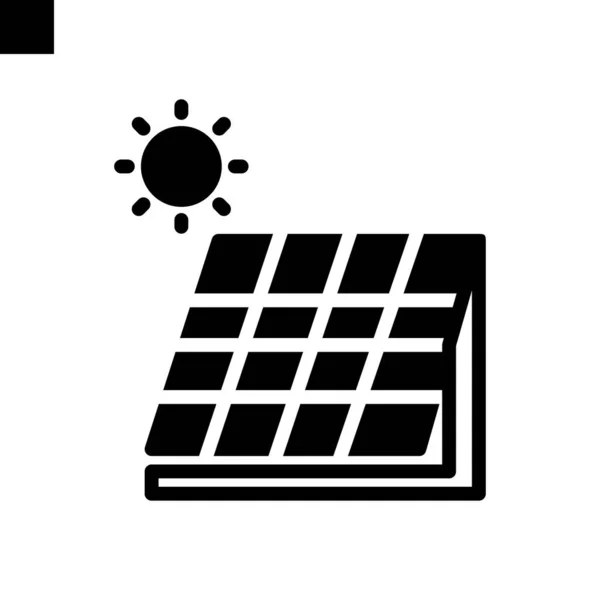 Vetor Estilo Sólido Ícone Solar —  Vetores de Stock