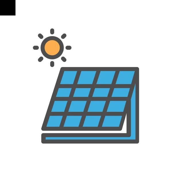 Vetor Estilo Cor Ícone Solar —  Vetores de Stock