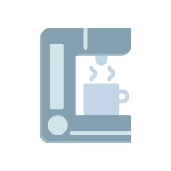 Εικονίδιο Καφετιέρα Επίπεδη Στυλ Διάνυσμα — Διανυσματικό Αρχείο