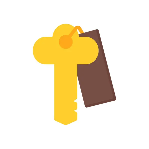 Room Key Icoon Solid Style Vector — Stockvector
