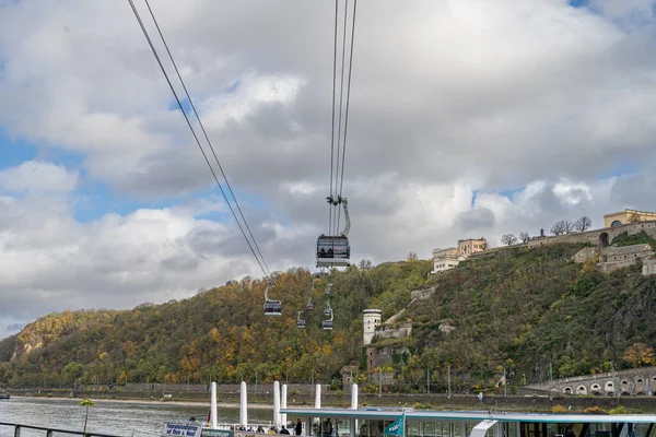 Cable Car Ehrenbreitstein Castle Castle Located Just River Rhein Mosel Stock Photo