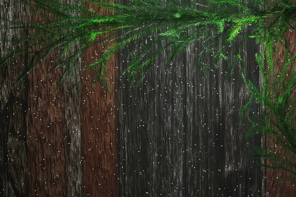 Christmas background with Christmas tree. 3D render illustration.