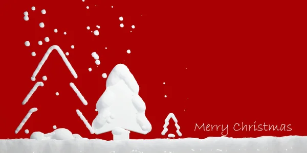 Kerstkaart Met Kerstboom Weergave Illustratie — Stockfoto