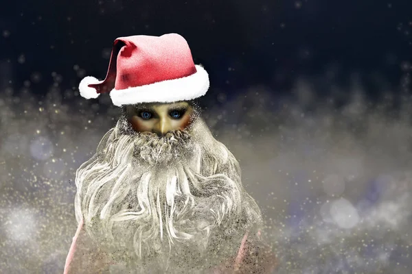 Portret Świętego Mikołaja Tle Bożego Narodzenia Ilustracja Renderowania — Zdjęcie stockowe