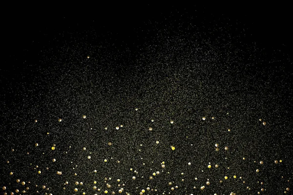 Abstrakcyjne Tło Lśniącymi Złotymi Cząstkami Czarnym Ilustracja Renderowania — Zdjęcie stockowe