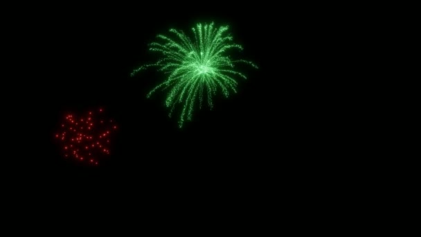 Vuurwerk Aan Nachtelijke Hemel Nieuwjaarsachtergrond — Stockvideo
