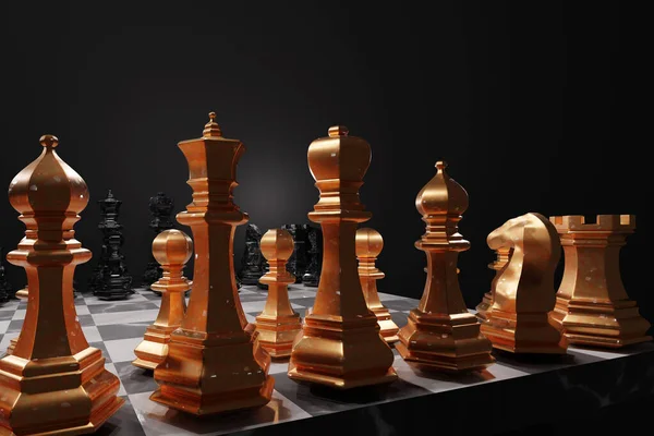 Шахові Фігури Шахівниці — стокове фото