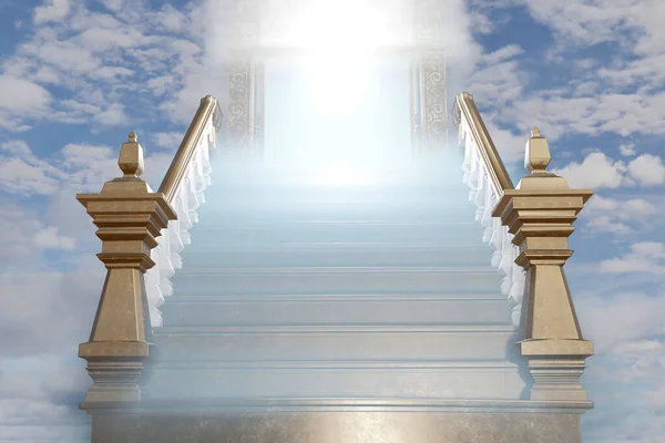 Himmlische Tür Treppen Zum Himmel Darstellung Stockbild
