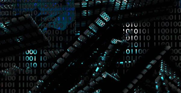 Fundo Código Binário Conceito Big Data Inteligência Artificial Tecnologia Digital — Fotografia de Stock
