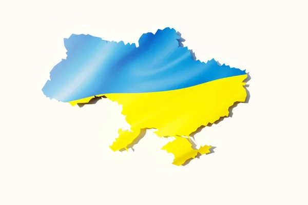우크라이나 국기가 바탕에 분리되어 렌더링 일러스트 — 스톡 사진