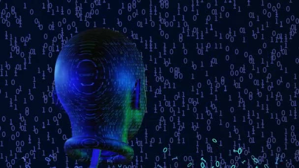 Números Binarios Fondo Inteligencia Artificial Concepto Big Data Aprendizaje Automático — Vídeo de stock