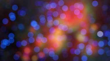 Bokeh ile soyut bir arkaplan. Bulanık odaklı parlayan ışıklar. 3 Boyutlu resimleme.