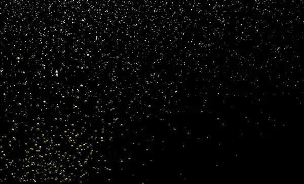 Abstrakter Festlicher Glitzerhintergrund Mit Goldglänzenden Partikeln Isoliert Auf Schwarz Darstellung Stockfoto