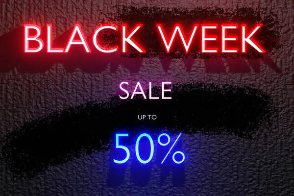 Kara Cuma indirimli afişi. 3 Boyutlu resimleme.