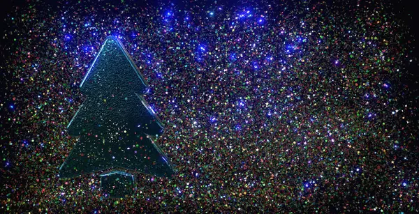 Abstrakter Weihnachtsbaum Auf Dem Hintergrund Des Galaxienuniversums Darstellung Stockfoto