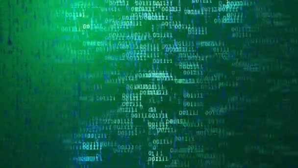 Binary Code Background Rendering Animation Artificial Intelligence Big Data Digital — Stock Video