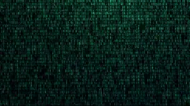 Código Binario Abstracto Pantalla Del Ordenador Dígitos Mostrados Dispositivo Del — Vídeo de stock