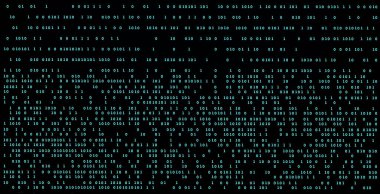 Soyut ikili kod arka planı. Ekranda çift sayılar 0 1 gösterimi. Dijital teknoloji, Büyük Veri ve yapay zeka kavramı. 3 Boyutlu resimleme.