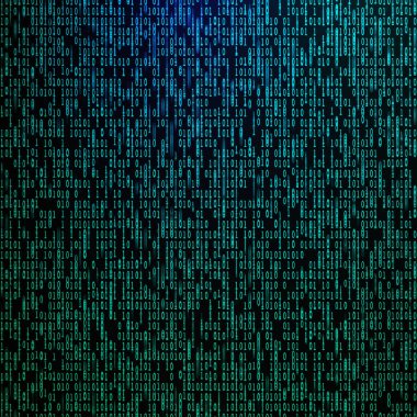 Soyut ikili sayı arkaplanı. Siber alan, dijital teknoloji ve yapay zeka kavramı.