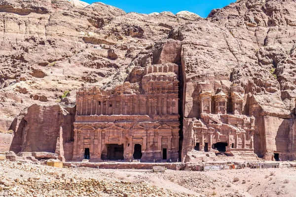 Mot Kungliga Gravarna Och Östra Klipporna Den Antika Staden Petra — Stockfoto