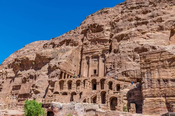 Vue Vers Complexe Des Tombes Royales Dans Ancienne Ville Petra — Photo