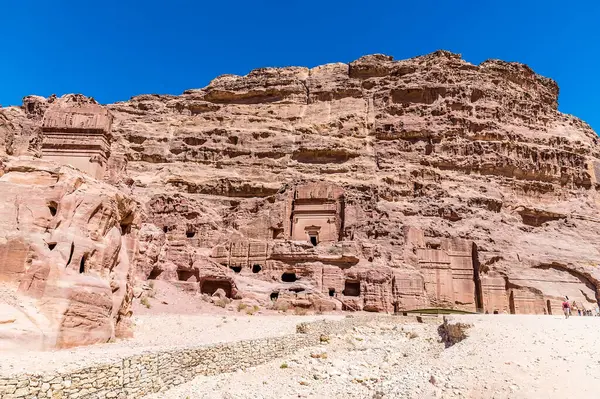 Upp Vattendrag Den Antika Staden Petra Jordanien Sommaren — Stockfoto