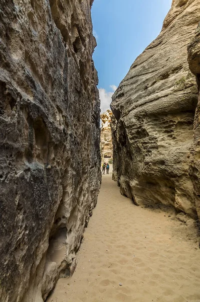 Uma Vista Pelo Caminho Estreito Little Petra Jordânia Verão — Fotografia de Stock
