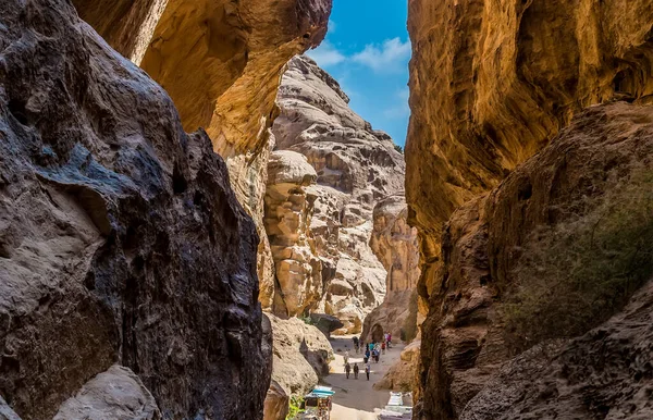 Uma Vista Para Desfiladeiro Little Petra Jordânia Verão — Fotografia de Stock