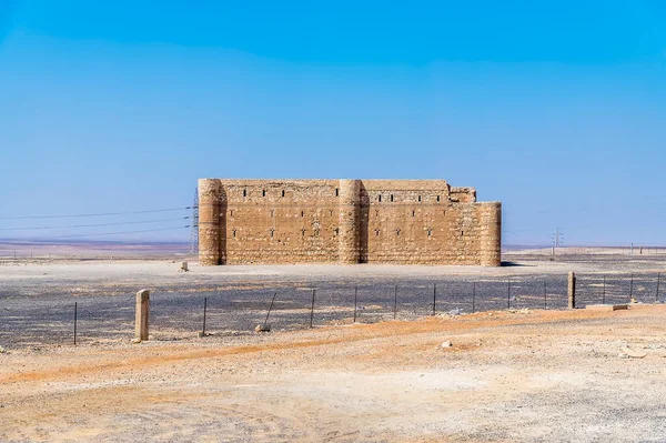 stock image A side view of an ancient castle in the desert east of Amman, Jordan in summertime