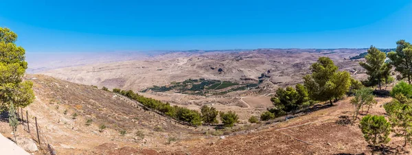 Une Vue Panoramique Depuis Approche Mont Nebo Jordanie Été — Photo