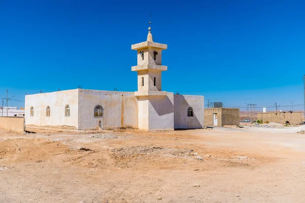 stock image A view across a simple mosque in the desert beside the Jordan Valley highway  in summertime