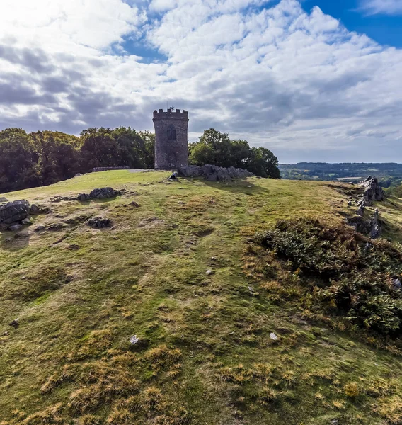 Aerial View Hillside Summit Old John Folly Bradgate Park Leicestershire — Stock Photo, Image