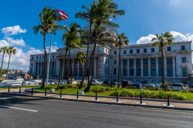 A view inland from the Capital Beach in San Juan, Puerto Rico on a bright sunny day