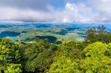 A view down from the footbridge at the summit of Mount Isabella in the Dominion Republic on a bright sunny day