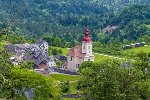 View Village Church Zasip Bled Slovenia Summertime — Stock Photo, Image