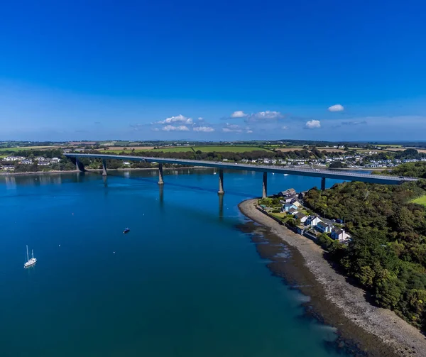 Αεροφωτογραφία Του Ποταμού Cleddau Προς Γέφυρα Στο Pembroke Dock Της — Φωτογραφία Αρχείου