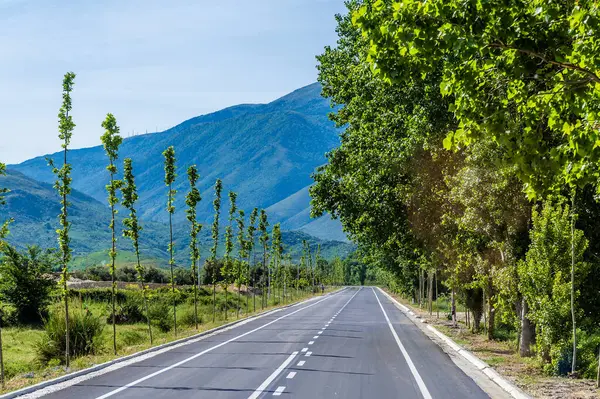 Stock image A view down a road leaving Vlore, Albania in summertime