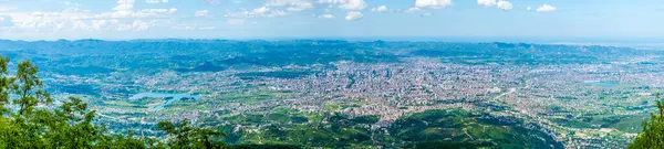 Stock image A panorama view from Dajti mountain above Tirana, Albania in summertime