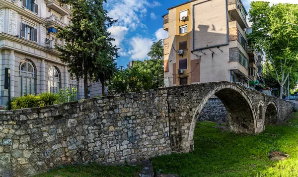 stock image A view along the Tanners bridge in central Tirana, Albania in summertime